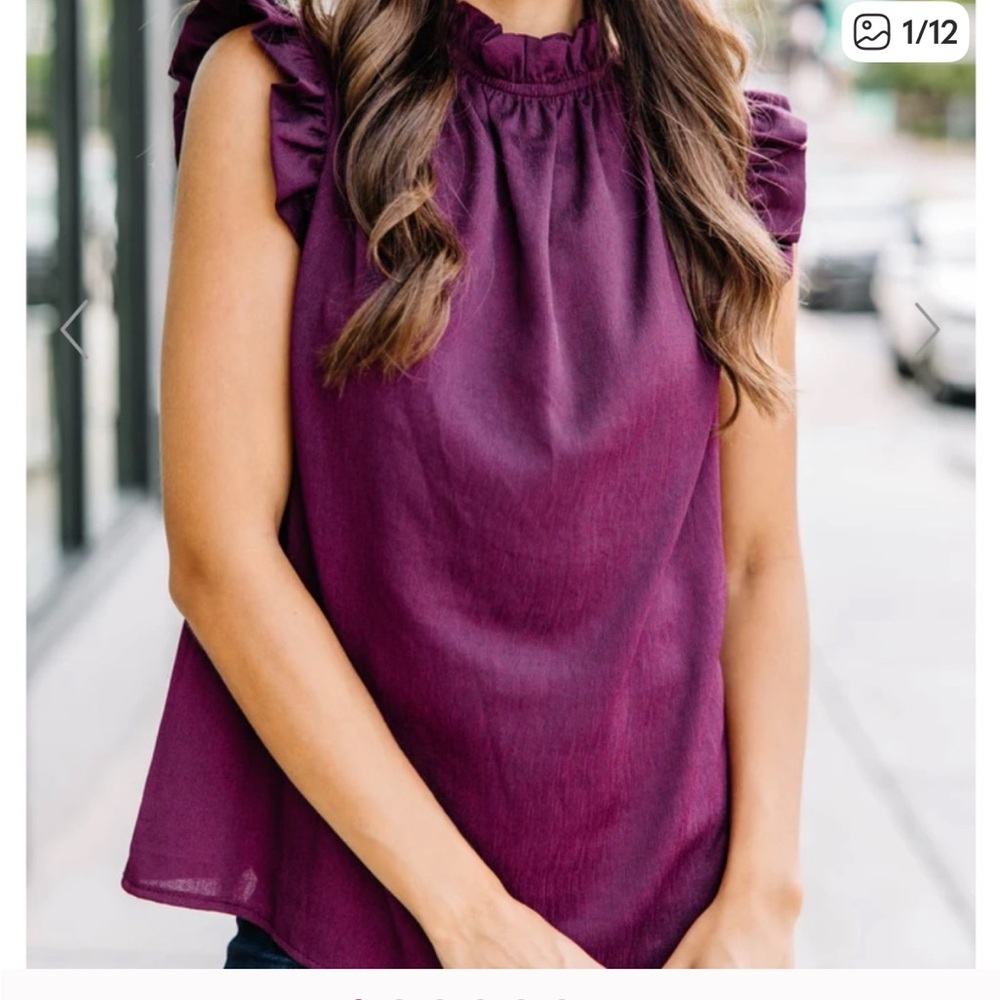 The Mint Julep Boutique Sleeveless Blouse Maroon Burgundy